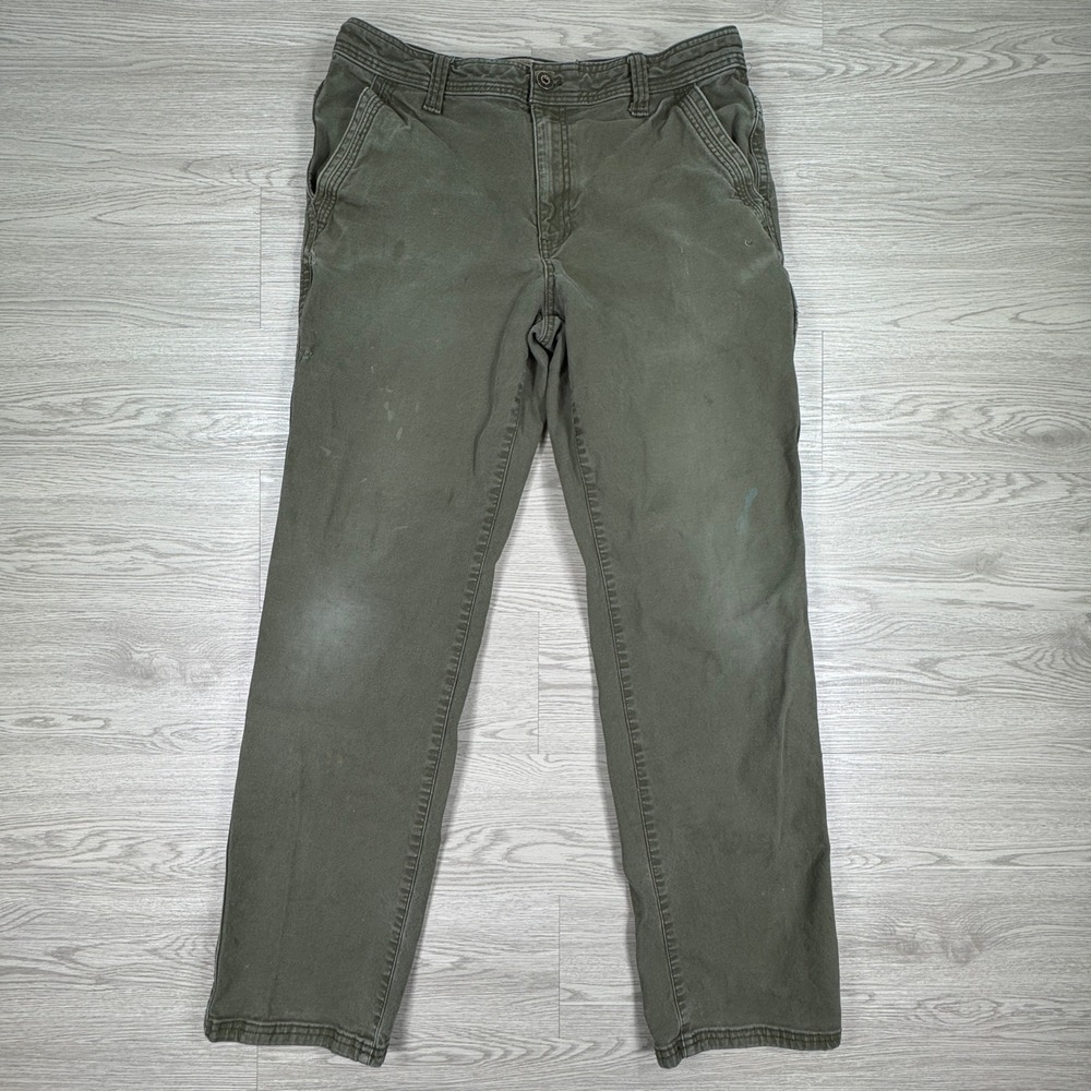Legendary Outfitters Men's Canvas Work Pants Green 34x34 Straight Leg Utility
